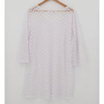 White Eyelet Swim Cover Womens Sheer Resort Beach Vacation Cruise Pool One Size White Size undefined Photo 2