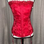Frederick's of Hollywood  size 42 sweetheart red lace up corset red double laces Photo 1