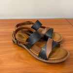 Born Taye Leather Sandals Black Maple Brown Strappy Comfort Slingback Traction 9 Photo 2