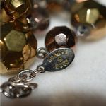 Robert Rose Chunky Double Strand Rose/Silver/Gold Glass Beveled Bead Necklace Silver Photo 3