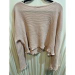 Nasty Gal Collection Pink Knit Cropped Sweater Ruffle Hem Long Sleeve Size 14 Photo 5
