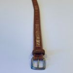 Brown Leather Faux Croc Belt with Whipstitch Detail Women’s Size 26 Photo 5
