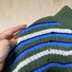 Freshman 1996 Striped Knit Sweater Green Blue White Mock Neck Cropped M Size M Photo 2