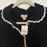 NWT J.Crew Short Sleeve Crochet Lady Cardigan Sweater Black Size Small Photo 2