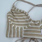 PQ SWIM PILYQ Bikini Top Size Large Corset Bralette NWT New Earth Stripe Swim Tan Photo 10