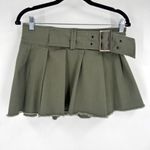 No Boundaries NWT  Y2K Style Military Green Utility Micro‎ Mini Skirt XS Pleated Photo 0
