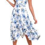 Lulus Zahara medium asymmetrical handkerchief hem floral dress D2 2998 Photo 0