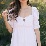 Le lis Collection MANDY BABYDOLL ROMPER Sz. M White Romantic Smocked Back Sexy Photo 4