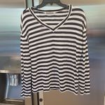 Michael Stars 💕💕 Melanie Slouchy Stripe Tee Admiral Stripe Black & White Linen Photo 5