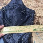 Betsy and Adam Vintage 90s Y2K Betsy Adam Prom Dress Gown Goth Fairy Beaded‎ Split Mesh Blue 8 Photo 9