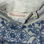 Soft Surroundings Aliso Point Linen Pants in Blue Tile Print Size Large NEW Photo 7