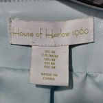 House of Harlow 1960 Women's Medium Light Blue Vegan Faux Leather Bomber Jacket Photo 1