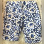 Talbots Heritage Crop Pants Blue Porcelain Mosaic Womens Sz. 8 Photo 3