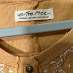 Free People  Granolagirl Cottagecore Spirit Tee Gold Mustard Medium Stitchwork Photo 4