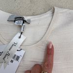 Jason Wu  Cream Textured Crew Neck Tank Top Shell Ribbed Trim Stretchy Size M Photo 9