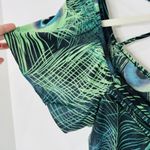 Peacock Colored Shirt With Fitted Bottom Criss Cross Back Top No Size Tag Green Size M Photo 4