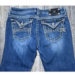 Miss Me  Jeans Womens Size 28 Boot Cut Low Rise Dark Wash Bling Western Cowgirl Photo 1