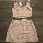 American Threads NWT Pink Satin Floral Bustier Top and Skirt Set. Size Large Photo 8