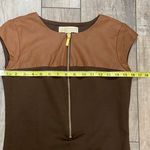 Michael Kors Faux Leather Two Tone Brown Zipper Front Dress Size 2 Photo 7