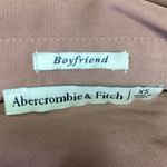 Abercrombie & Fitch Brown Tan Silk Satin Button Up Boyfriend Shirt Blouse Top XS Photo 2