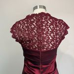 XScape  Satin Mermaid Gown Lace Shoulder Formal Evening Dress Stretch Sz 10 Photo 6