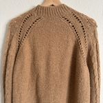 J.Crew Brown Alpaca Wool Blend Cable Knit Pointelle Popcorn Flowers Sweater Photo 10