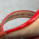 Giuseppe Zanotti Tara Glitter Strappy Leather Block Heel Sandals Red Orange 40 Photo 12