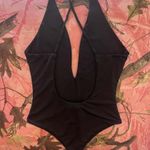 oh polly black v neck cut out bodysuit Photo 2