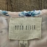 Moon River Top Cold Shoulder Pink Floral Appliqué Blouse Photo 2