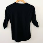 Veronica Beard  Jeans Waldorf Tee Ruched Sleeves Pima Cotton Black Size XS Photo 5