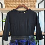 Milly Wool Blend & Lamb Leather Ponte Jacquard Dress w/Pockets, 6 Photo 1