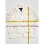 7 For All Mankind Eyelet Sleeve Casual Jacket Zip Up Button Up Cream Small Photo 7