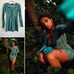 Finesse Green Karlie Lace Up Boss Mini Dress Photo 2