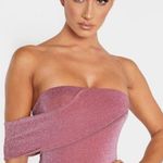 Pretty Little Thing Dress 4 NWT Rose Glitter One Shoulder Maxi Event Party Bday Photo 5