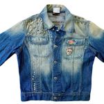 Diesel x Vicious Vesture Denim Studded Leopard Punk Rocker Jacket, Size S Photo 3