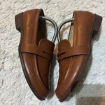 Just Fab Women’s Hans Brown Loafers Low Heel Faux Leather size 7 Penny Loafer Photo 2