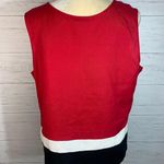 Worthington colorblock top red, black, white linen blend sleeveless size 12 Photo 3