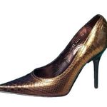 Donald Pliner Bronze Metallic Gator Leather Shoe New Pointy Toe Pump NWT $295 Brown Size 7.5 Photo 0