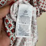 Boden USA BODEN Red Ditsy Floral Print Ruched Front Short Sleeve Jersey V-Neck Top Photo 11