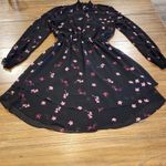 Rachel Roy floral print smocked chiffon Longsleeve elastic Waist mini Dress 2 Pink Photo 5