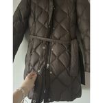 Eddie Bauer  Brown Quilted Parka Hooded Puffer Goose Down Jacket Size XS Warm Photo 2