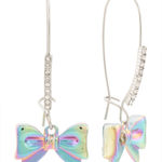 Betsey Johnson NWT  Bow Watercolor Drop Earrings Photo 0