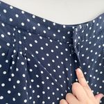 Ralph Lauren  LAUREN Polka Dot White Navy Silk High Waist Shorts Sz 12 Photo 2
