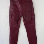 7 For All Mankind New  Coated Cargo Ankle Zip Skinny Pants Merlot Photo 9