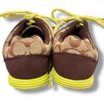 Coach Y2K Vintage  Signature Sneakers Low Cut - Brown Neon Yellow and Beige Sz 7 Photo 3