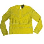 Anthropologie  James‎ Coviello Burnham Eyelet Lace Top Yellow Size Small Photo 6