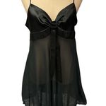 Victoria's Secret Victoria's Secret Vintage Chemise Sheer Mini Satin Lingerie Slip Dress M Black Photo 0