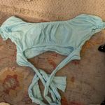 Blue Crop Tie Going Out Top Size XS Photo 1