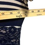 Nurture Striped Maxi Dress With Lace Insets Size L Short Sleeve Scoop Neck Blue Size L Photo 3