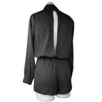 superdown Revolve x  Silk Satin Long Sleeve Cutout Faux Wrap Romper Jumpsuit XS Photo 1